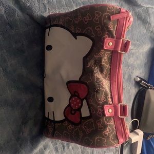 pink and grey hello kitty tote